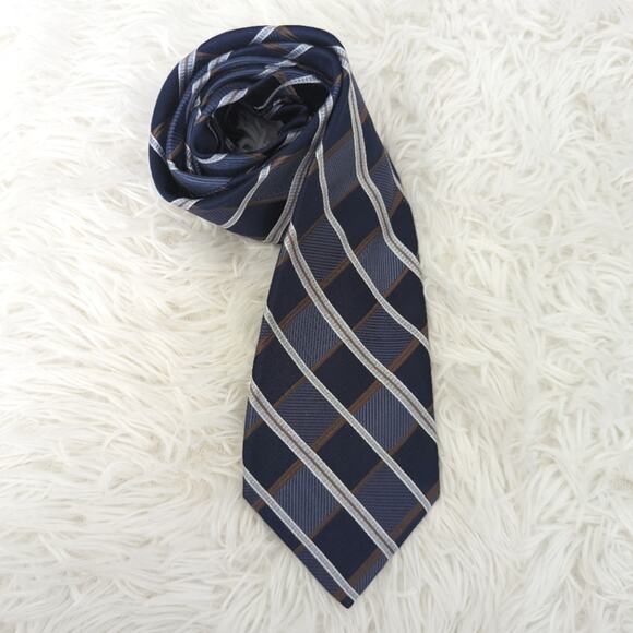 NEW Men's Michael Kors Navy Gold Tie Silk Retail $49 - Picture 1 of 5